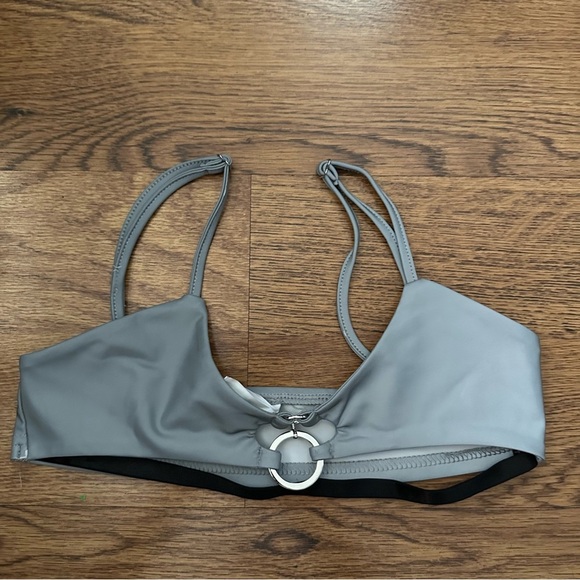 iHeartRaves Tops - iHeartRaves Gray Bikini Top with Ring Accent size XS rave festival party sexy